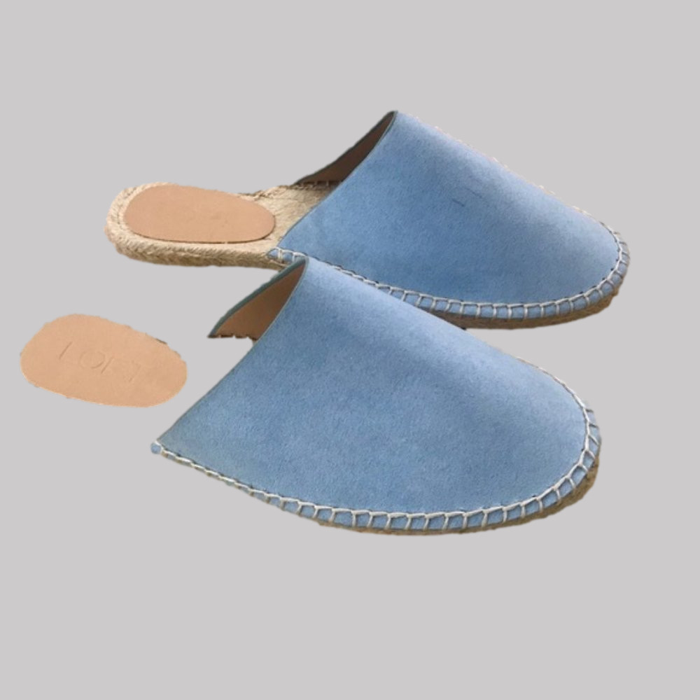 LOFT Soft Blue Espadrille Sandal Mule Slip On Flats Sz 7